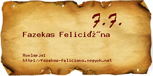 Fazekas Feliciána névjegykártya